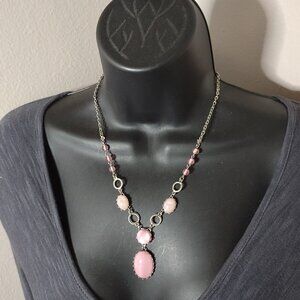 1928 Pink and Silver Necklace
